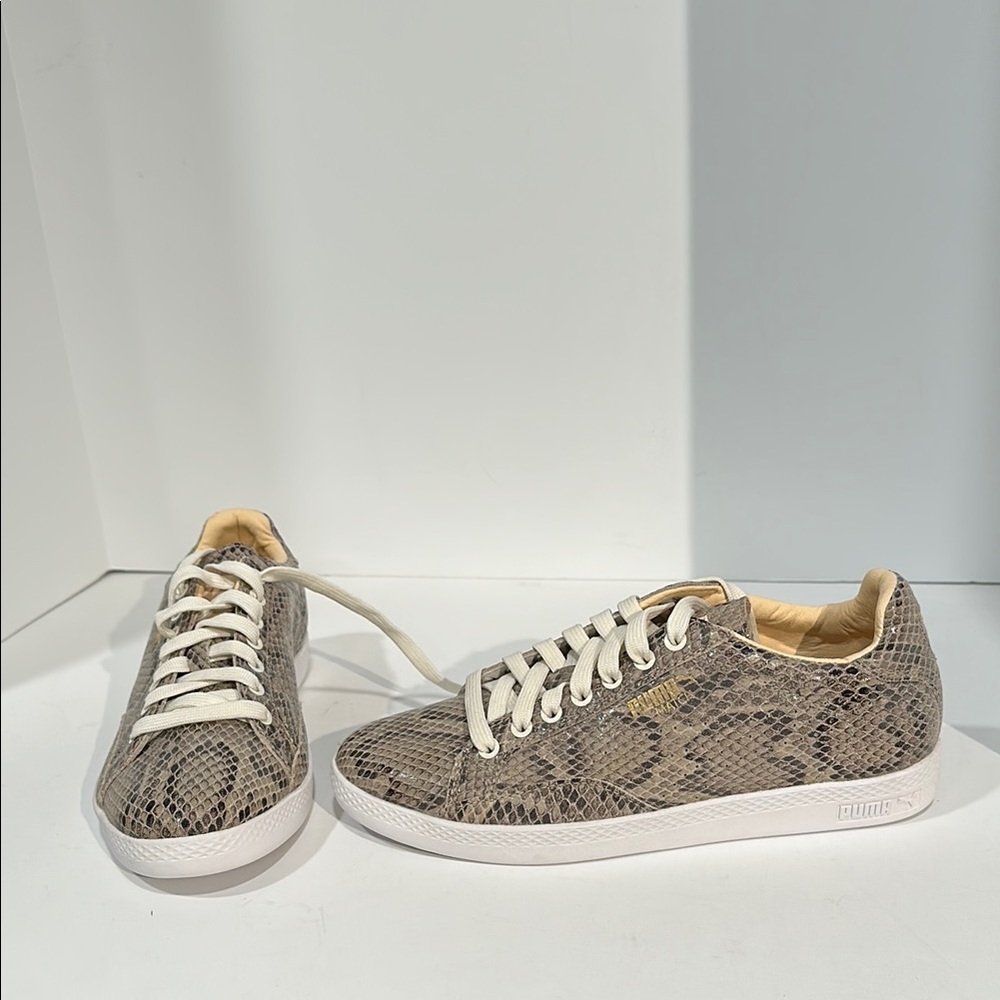 Puma Tan Sneakers Luxurious Snakeskin Pattern